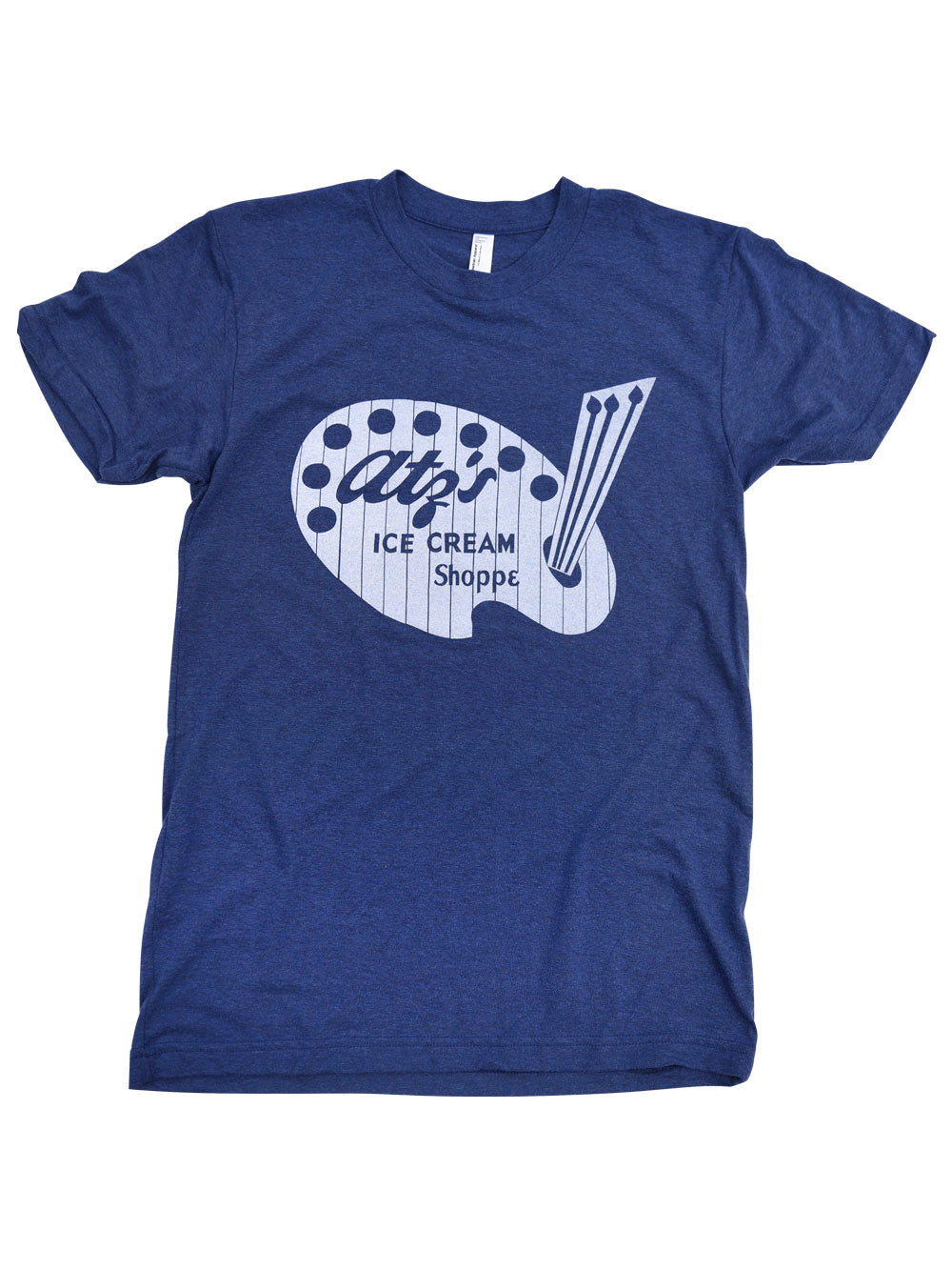 Atz's Ice Cream Shoppe Blue T-shirt with logo