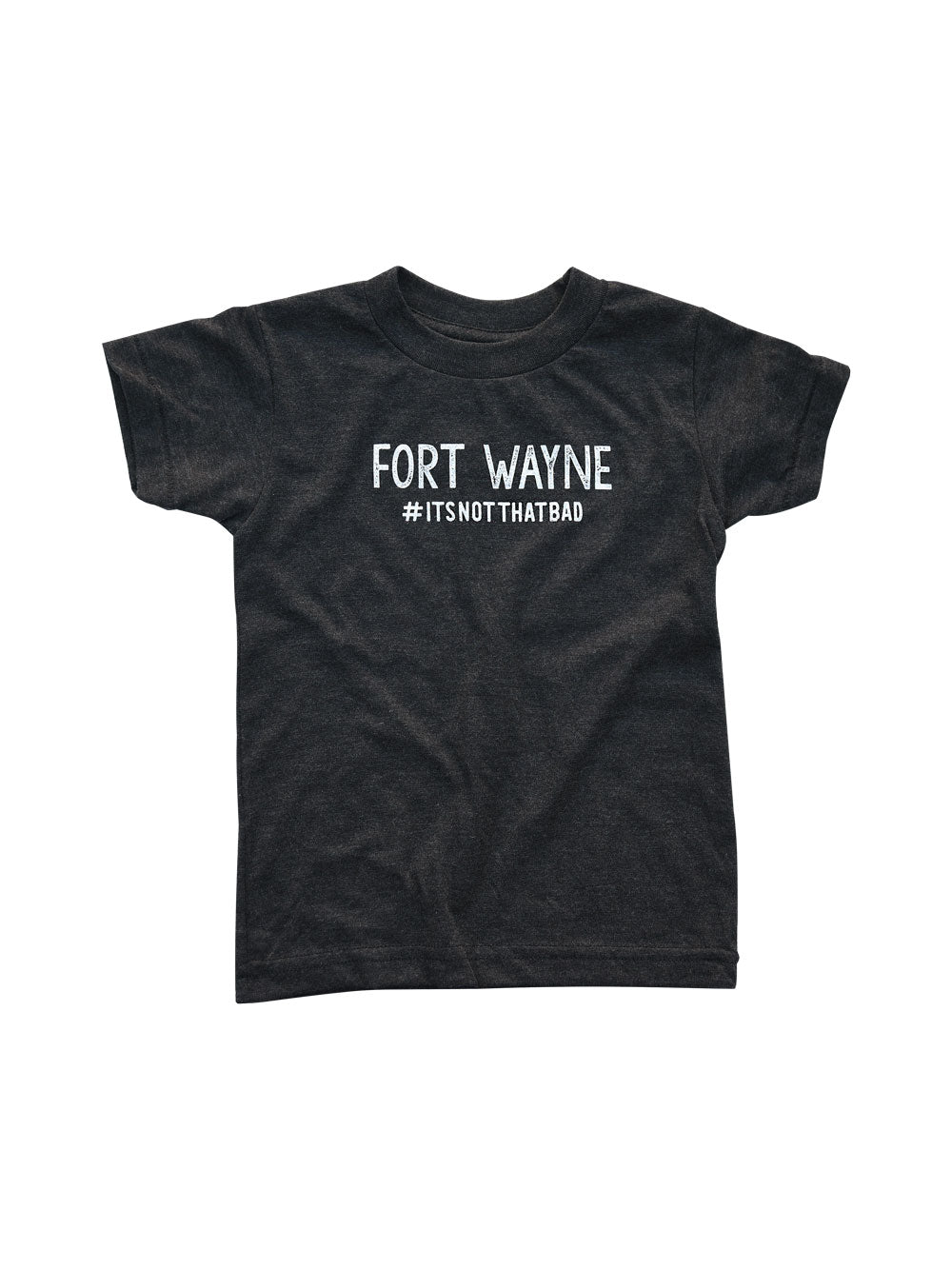 Fort Wayne #itsnotthatbad black heather kids t-shirt