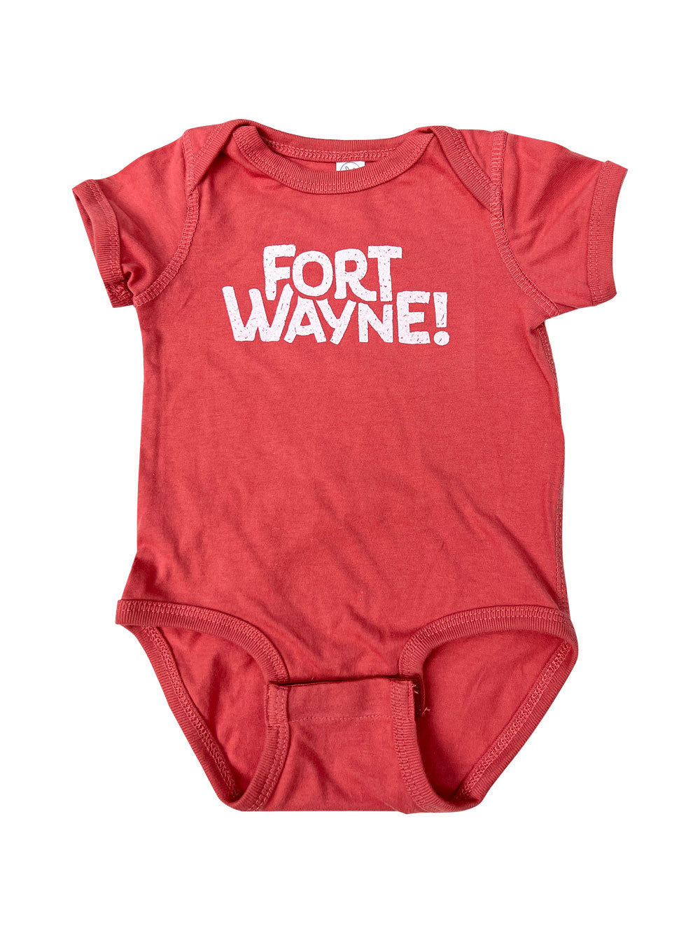 Fort Wayne! infant onesie bodysuit in Papaya color