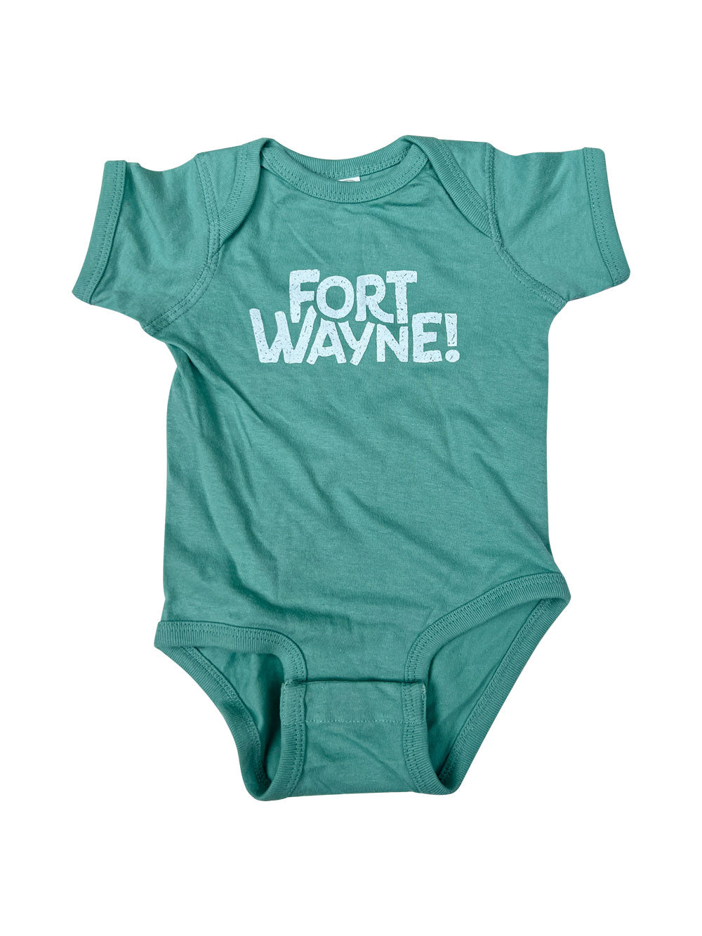 Fort Wayne! infant onesie bodysuit in Saltwater blue color