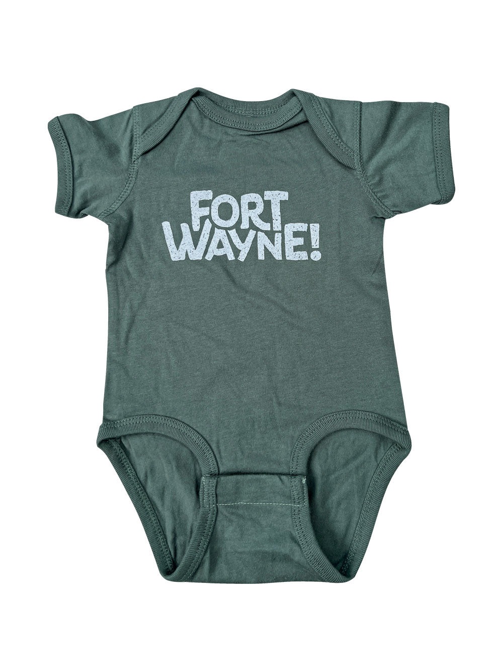 Fort Wayne! infant onesie bodysuit in basil green color