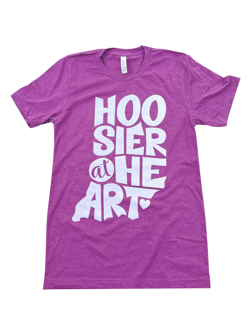 Hoosier at Heart magenta t-shirt
