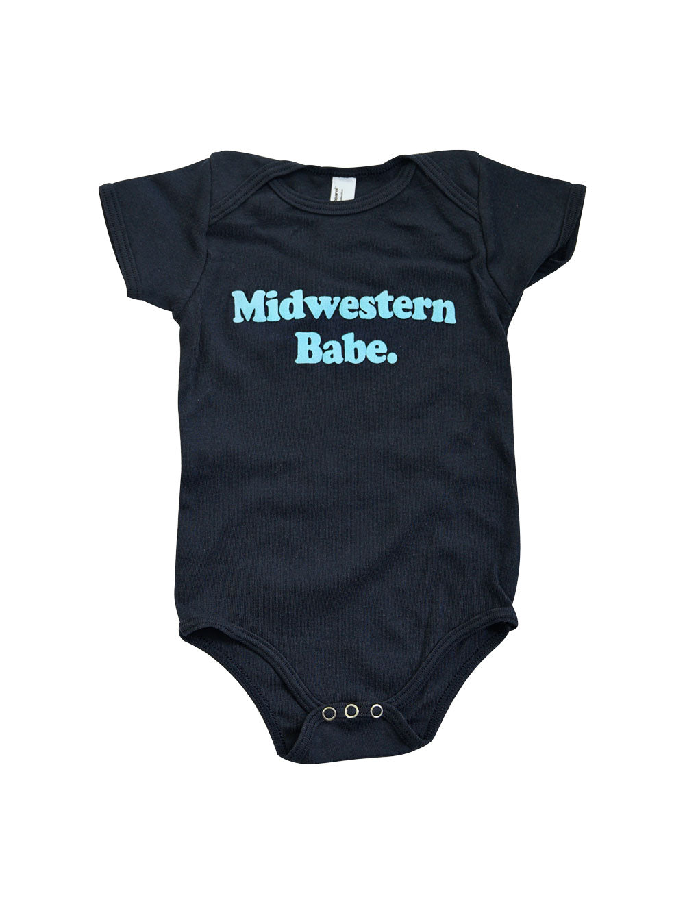 Midwestern Babe navy infant bodysuit