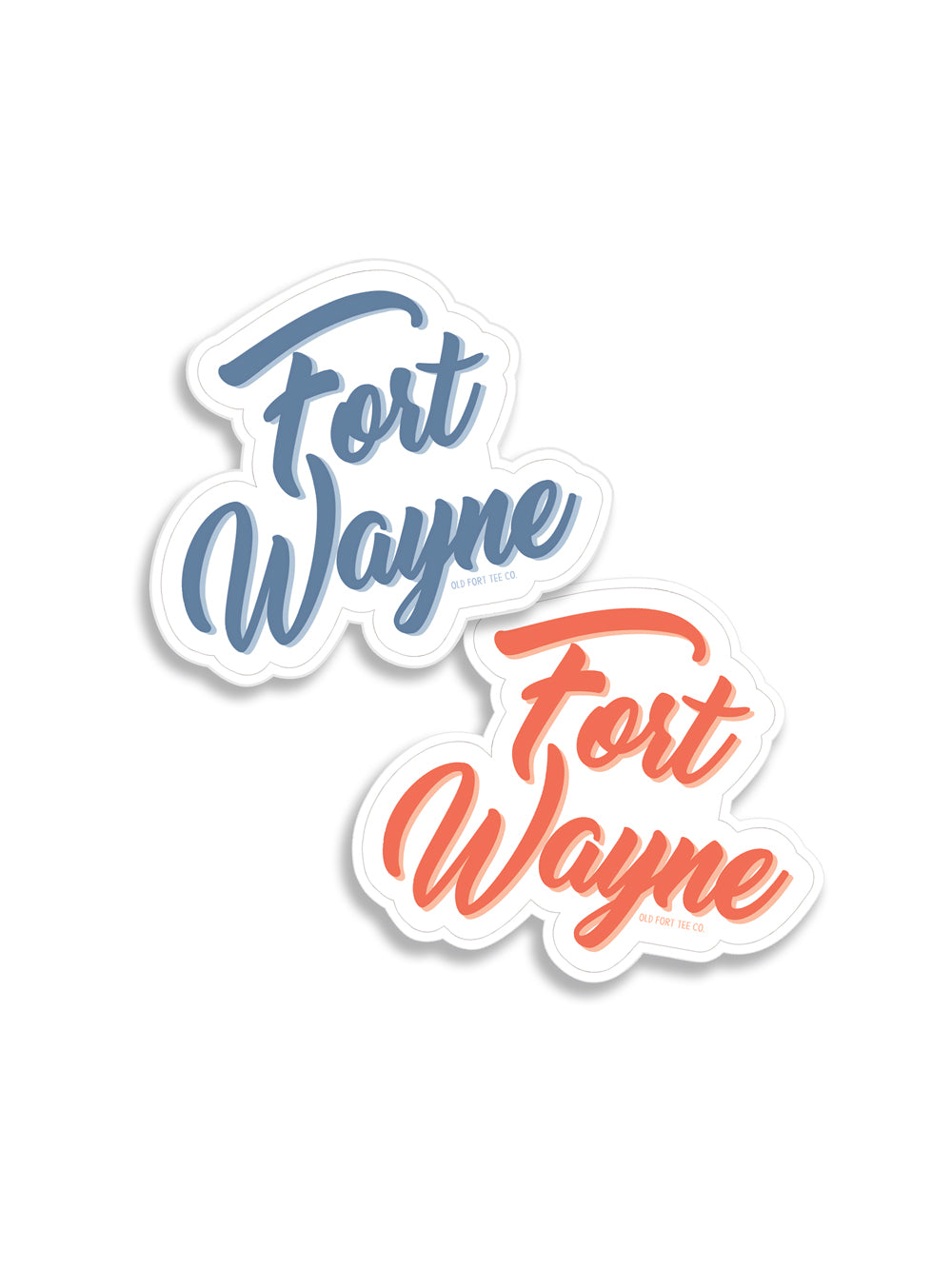 Script Signature Fort Wayne die cut sticker in two colors