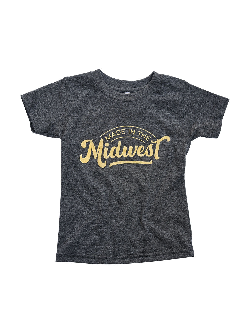 Made in the Midwest black heather kids t-shirt