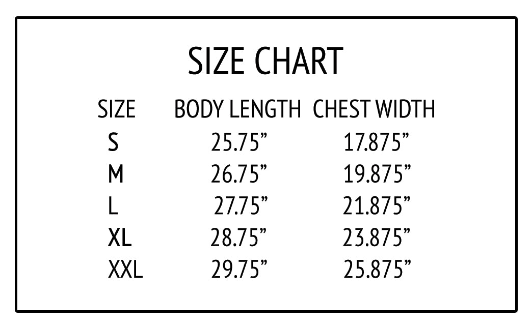 Fort Wayne the Sunsets are Spectacular baseball tee size chart